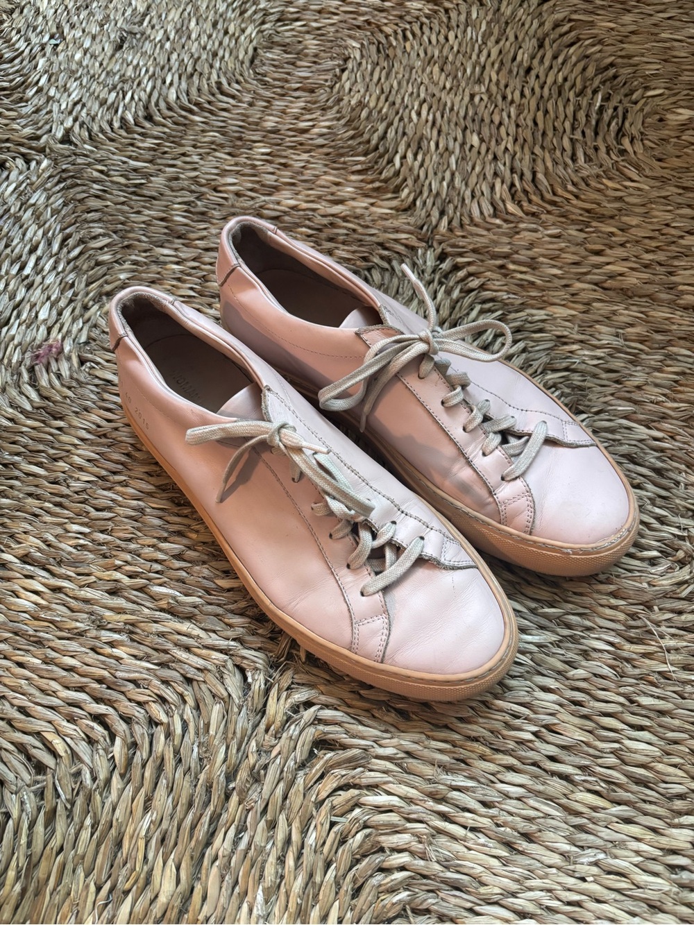 Common Projects Pale Pink Leather Low-Top Sneakers